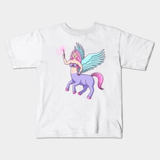 Centaur Pegasus Unicorn Witch Girl Kids T-Shirt